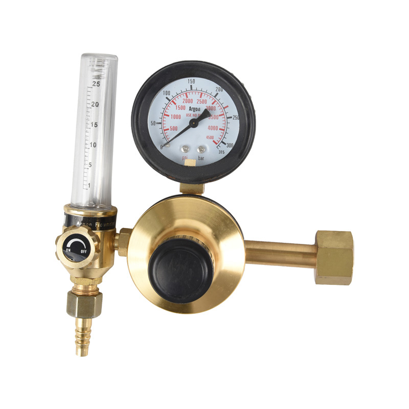 Regulator de argon cu design Rould Circle Tee cu debitmetru din alamă și aluminiu